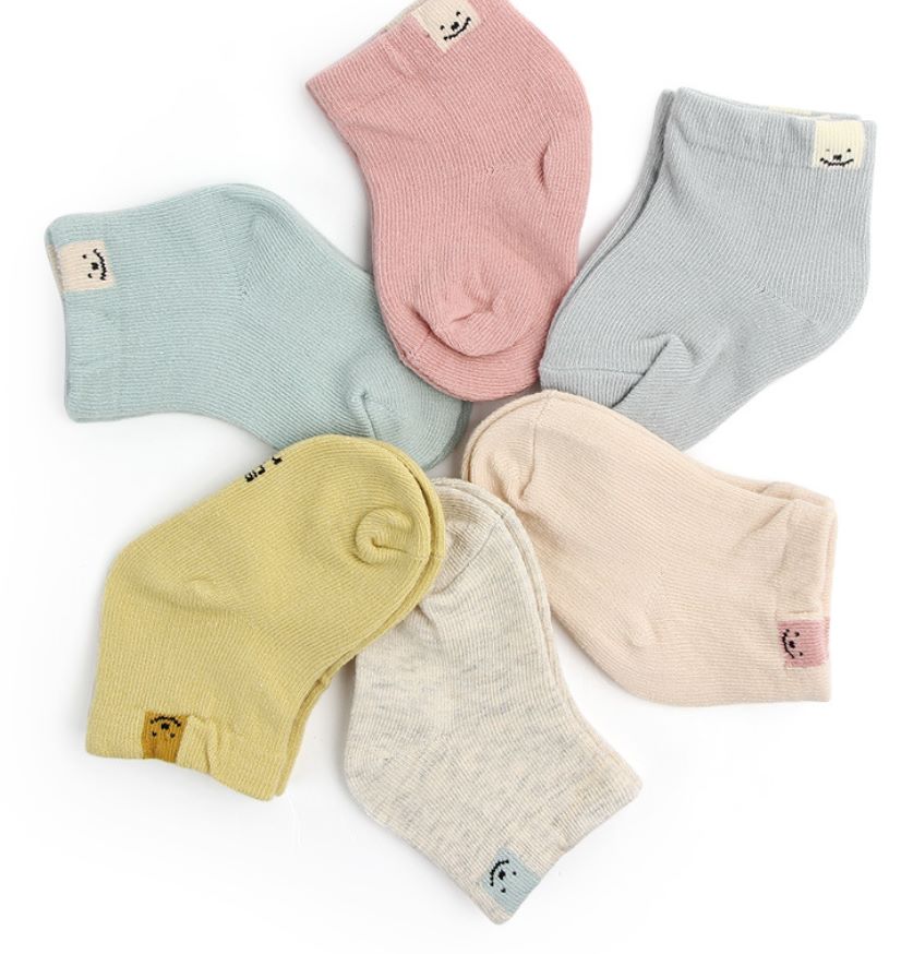 Spring and Autumn new combed cotton two-needle baby socks fresh candy color baby stockings thumbnail