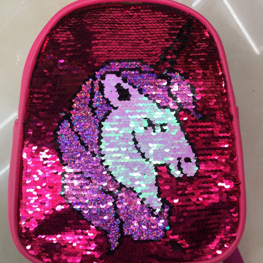 女士可爱独角兽韩版亮片双肩包产品图