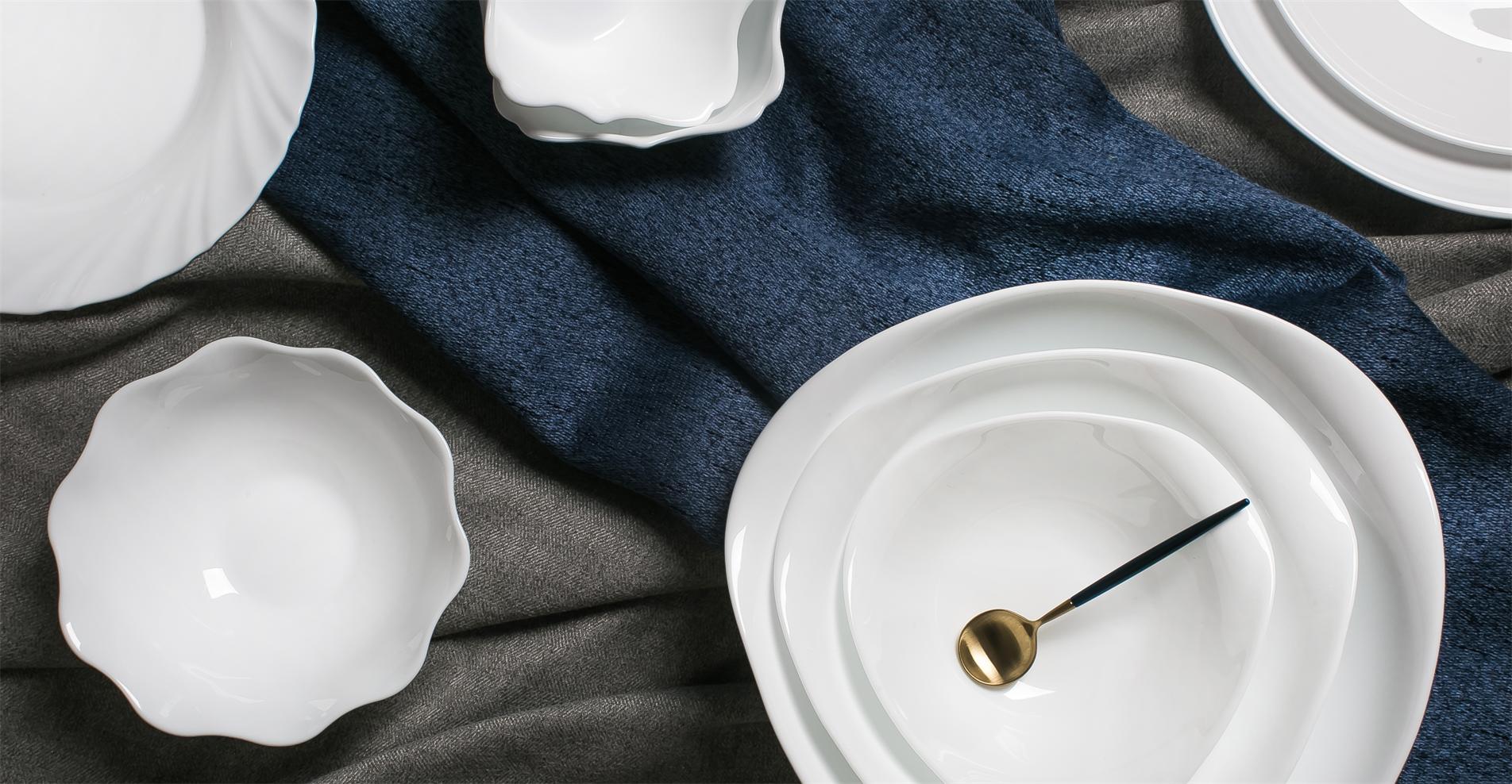 Glass plates, bowls, dishes, white jade, glass porcelain, opal glass tableware - green and environmentally friendly pic 6