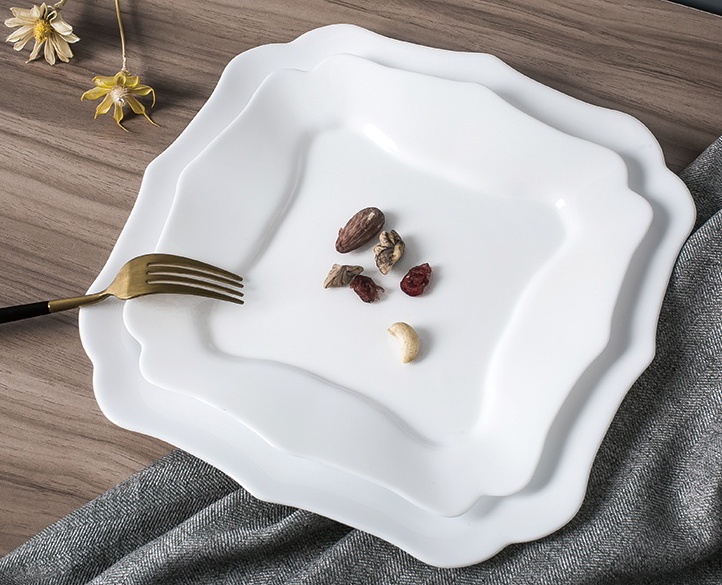 Glass plates, bowls, dishes, white jade, glass porcelain, opal glass tableware - green and environmentally friendly pic 4