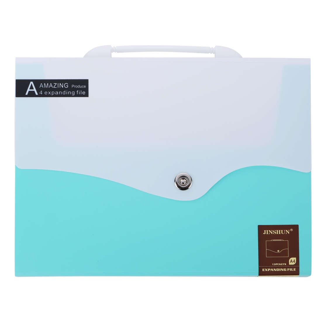 13层手提风琴包多层文件夹分类学生资料试卷收纳袋高档资料册白底实物图