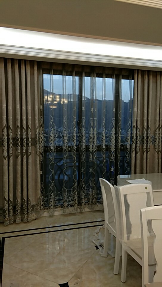 High-end embroidered Chenille curtain fabric! Grand and upscale! Simple and fashionable! A must-visit coffee bar in the living room lobby! undefined