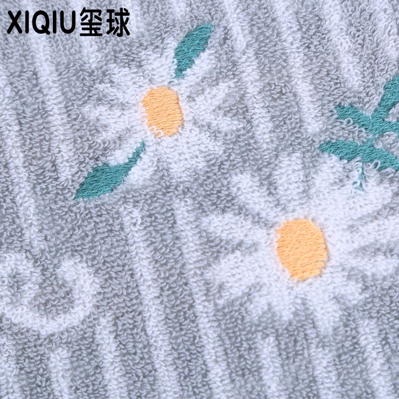 Pure cotton towel, white striped sunflower towel, seal ball towel Specification image