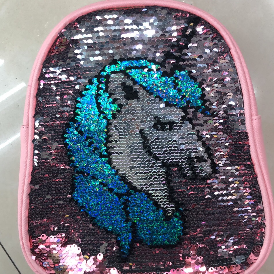 女士可爱独角兽韩版亮片双肩包细节图