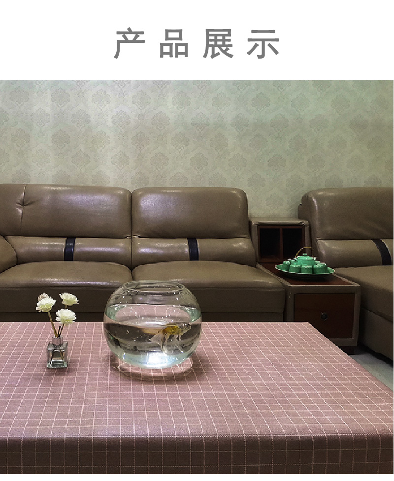 厂家直销批发防水防烫防油免洗环保桌布 北欧风家用格子布PVC桌垫详情图5