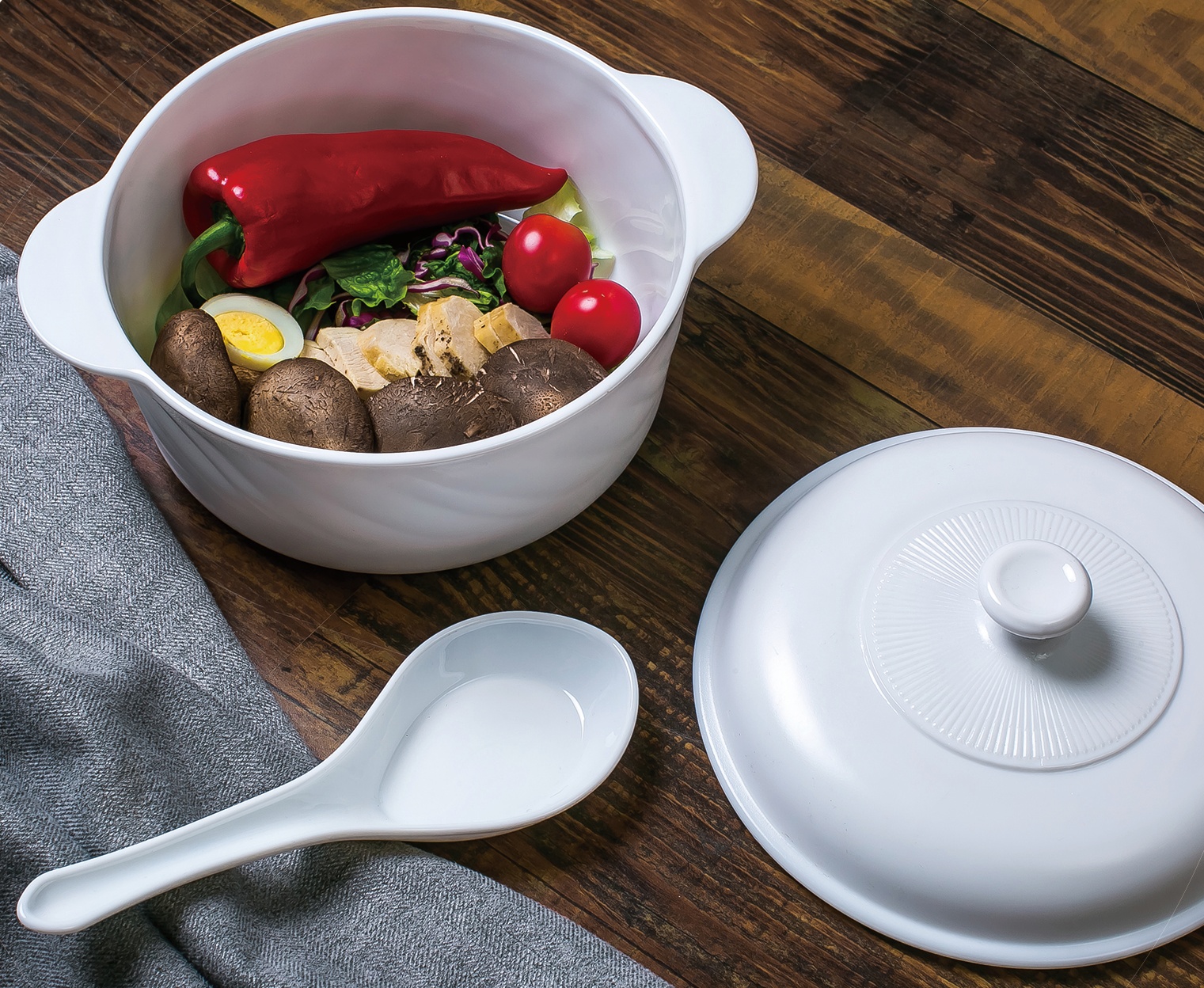 White jade glass steamer, round CASSEROLE, 2.5L pic 1