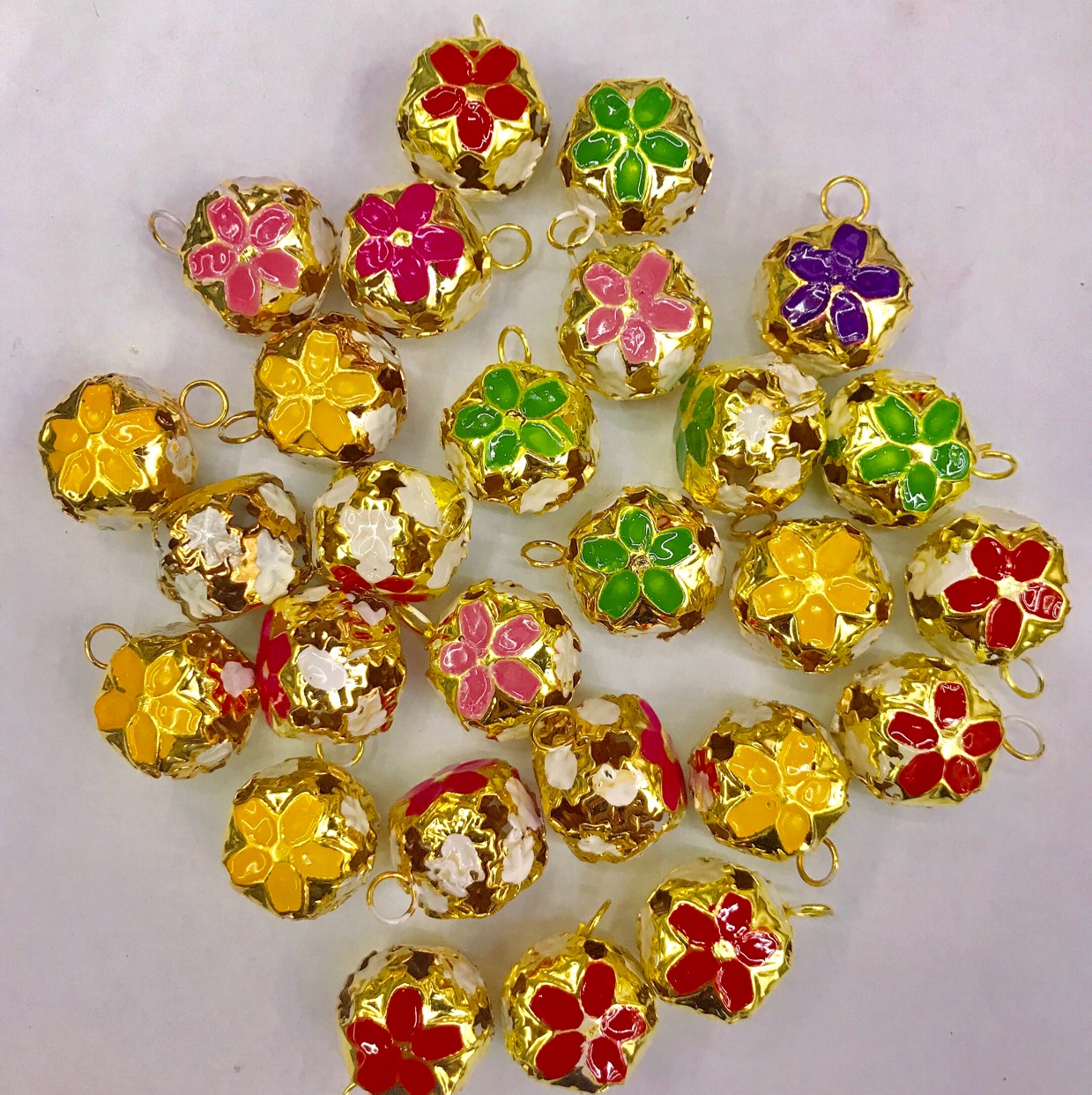 diy accessories, handicraft accessories, painted small bells, ethnic-style bells details Picture