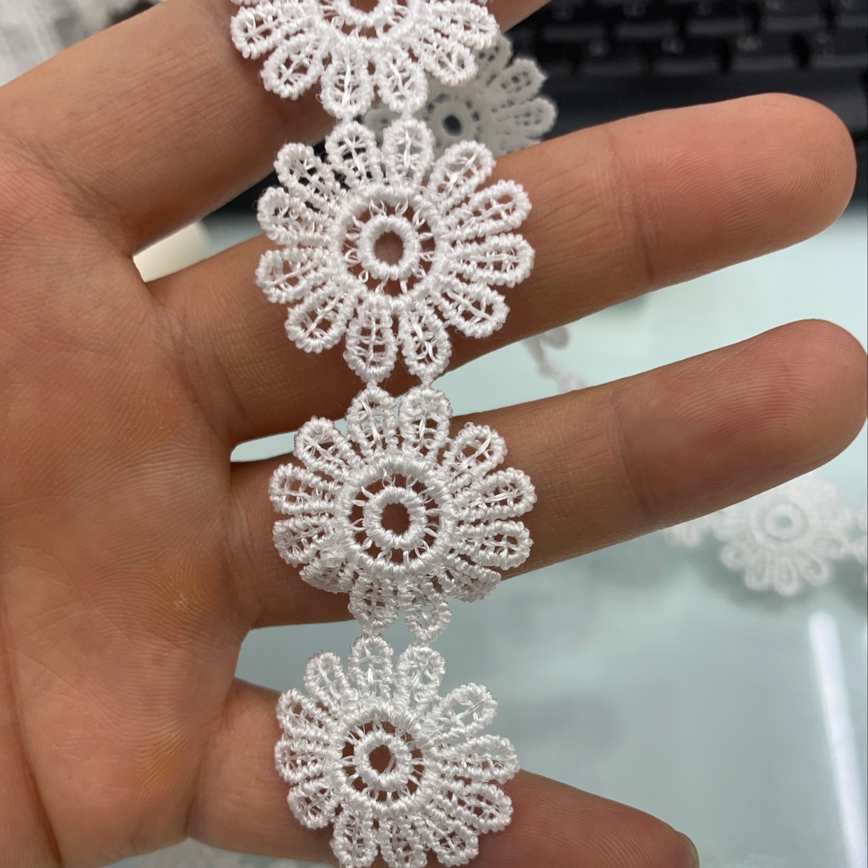 Close-up of Polyester Lace