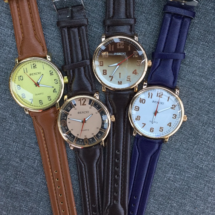 New fashionable men's leather watches for export and domestic sales, wholesale men's quartz watches