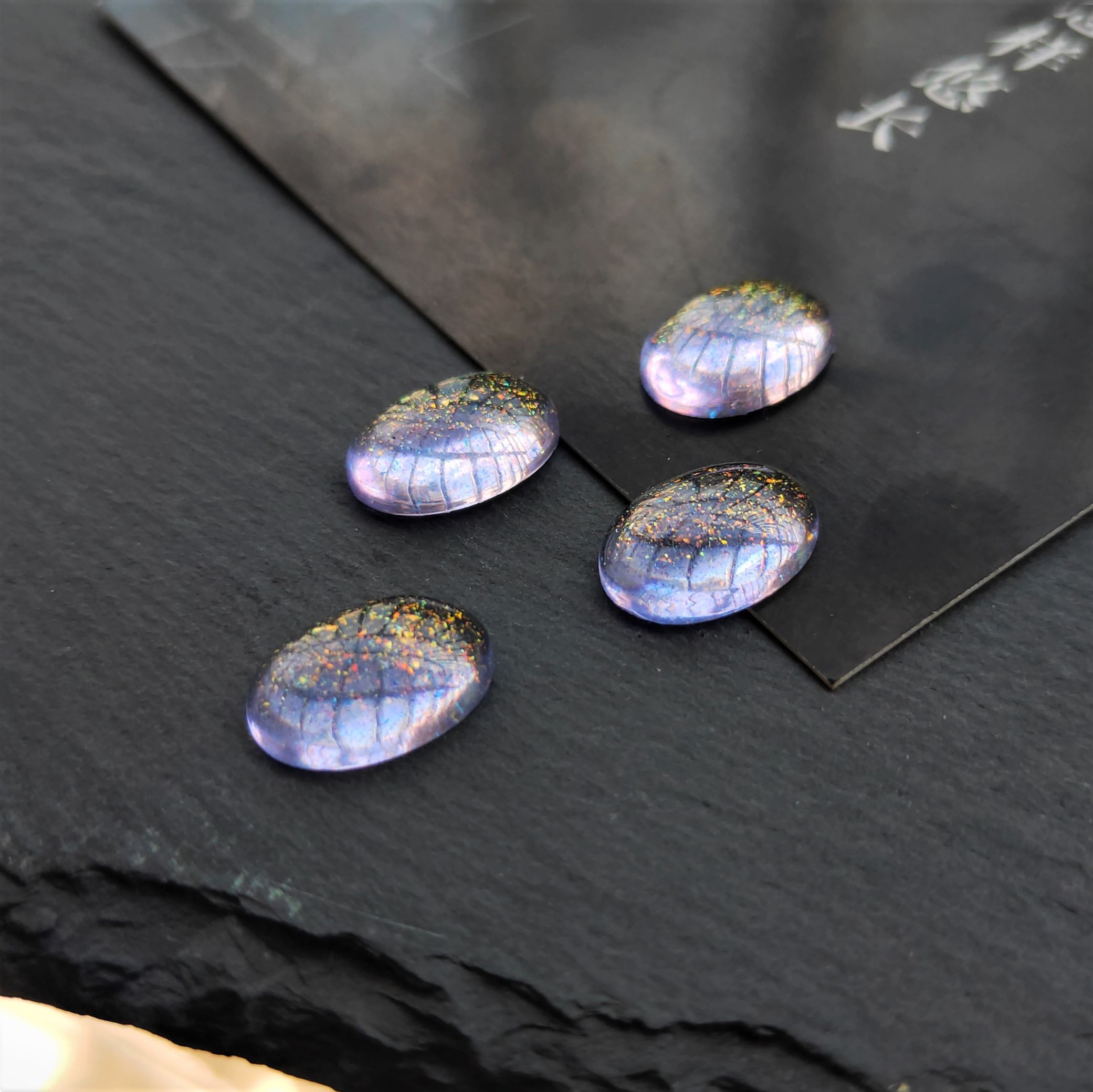 Best-selling handmade diy ancient-style hairpin accessory materials: resin imitation stone iridic inlaid oval gold powder ring undefined