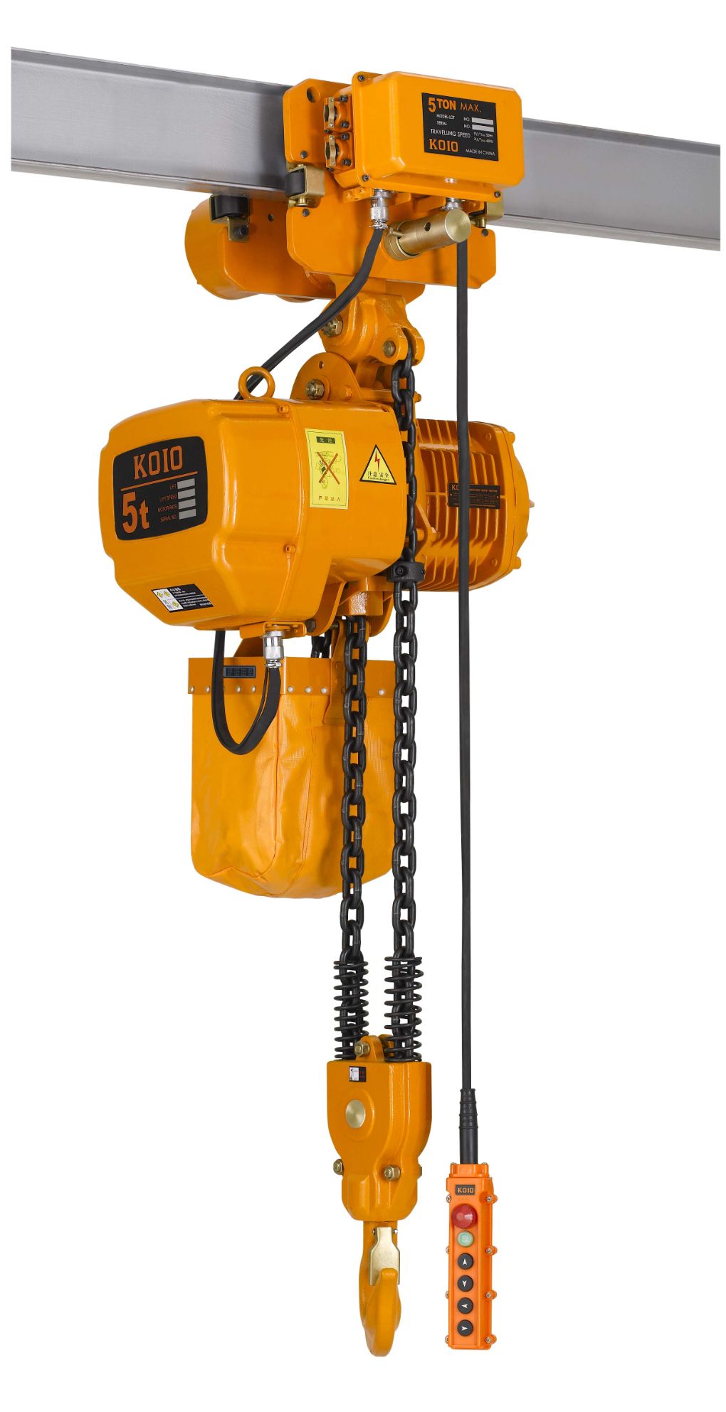 Running type chain hoist 1-ton, 2-ton, 3-ton, 10-ton, 380-ton electric hoist with trolley chain lifting machine