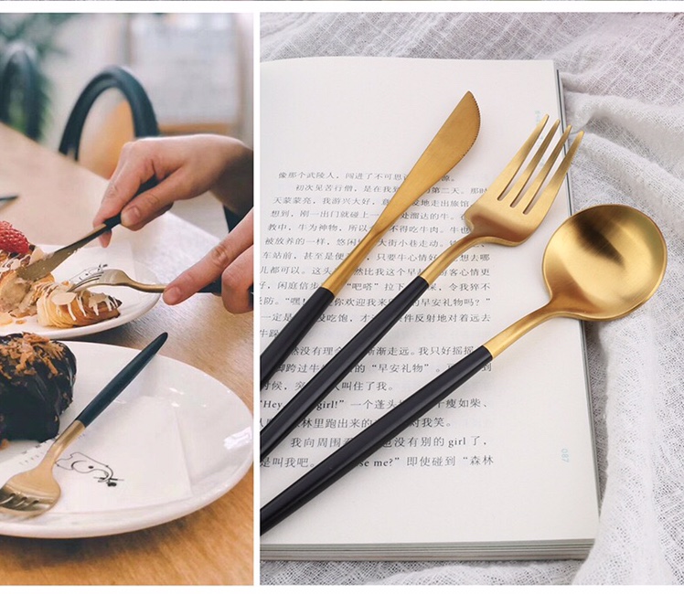 European-style grape-style Western food knife, fork, steak knife, fork, spoon, 304 stainless steel Western tableware, Instagram popular knife, fork and plate set undefined