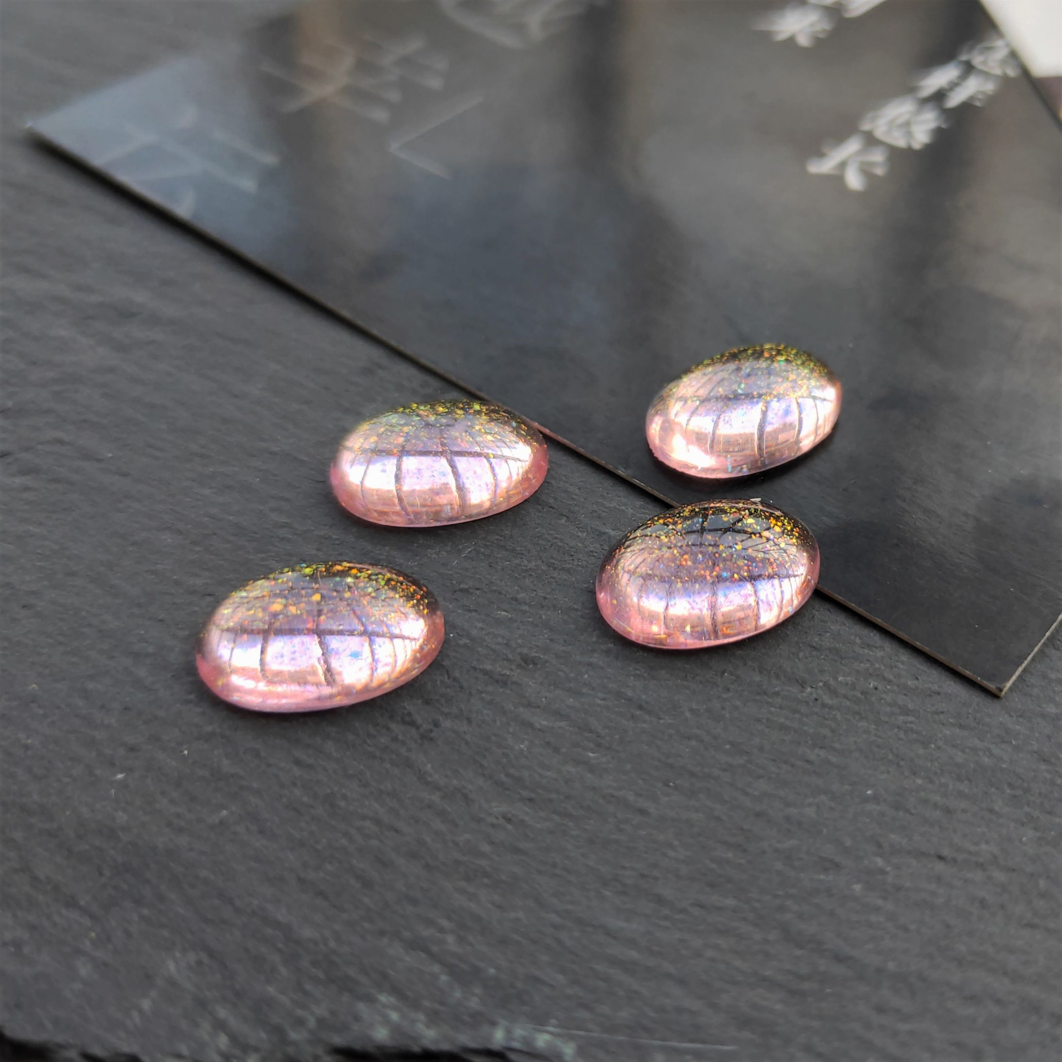 Best-selling handmade diy ancient-style hairpin accessory materials: resin imitation stone iridic inlaid oval gold powder ring undefined