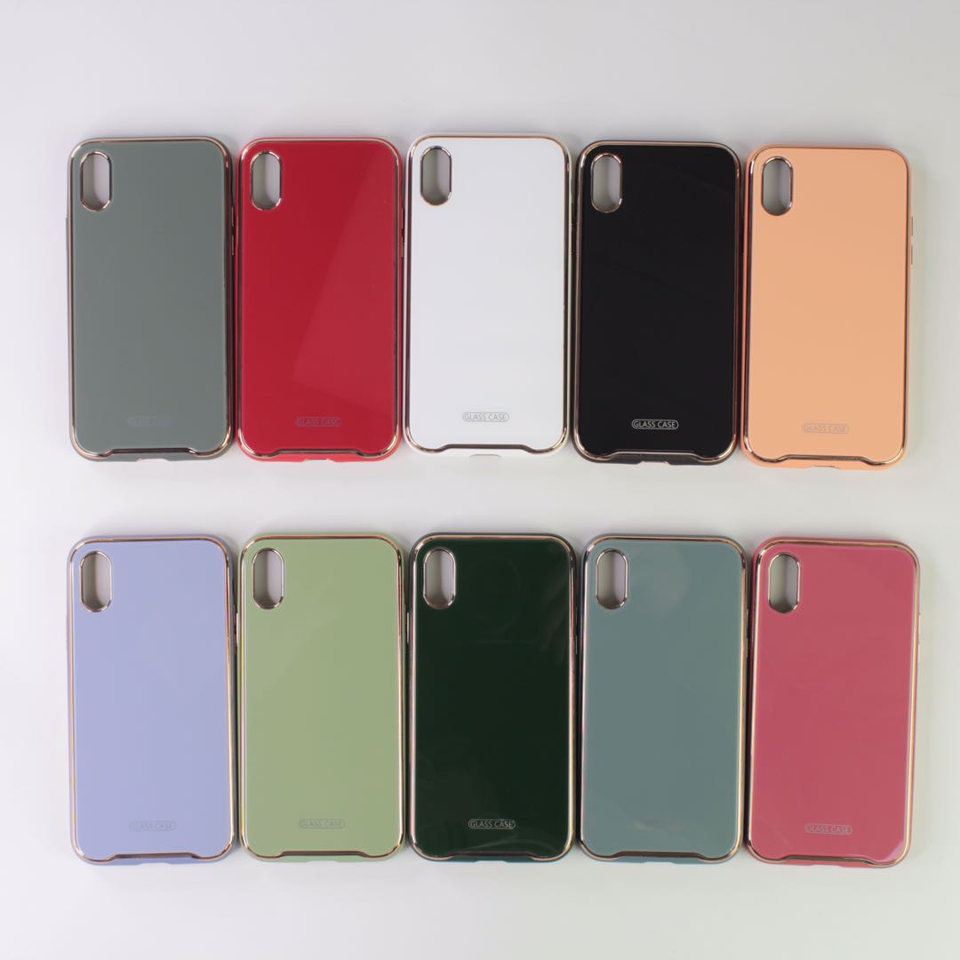 Electroplated glass frosted edge phone case