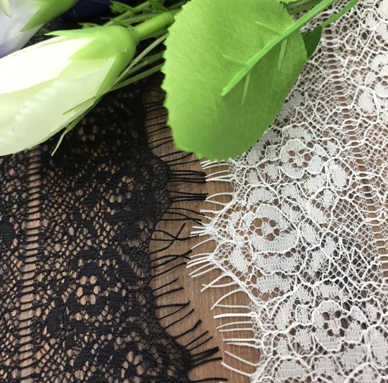 Lacy Eyelash Lace, Non-Elastic, Women's Underwear Accessories, Nylon Soft, Manufacturers Direct Supply, Black And White Spot Other Colors Can Be Customized.