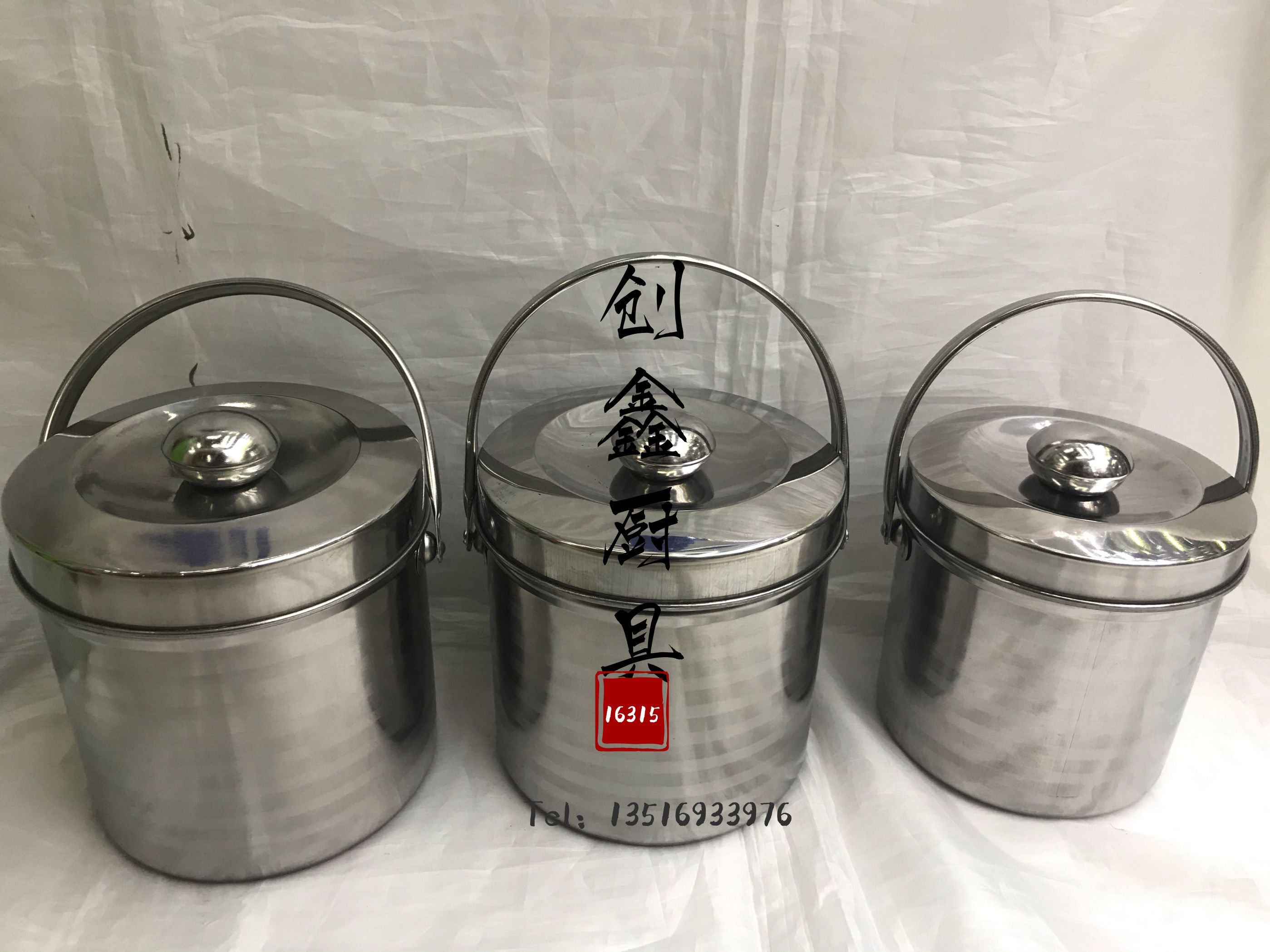 Stainless steel boiler rice bucket insulation bucket oil bucket thumbnail
