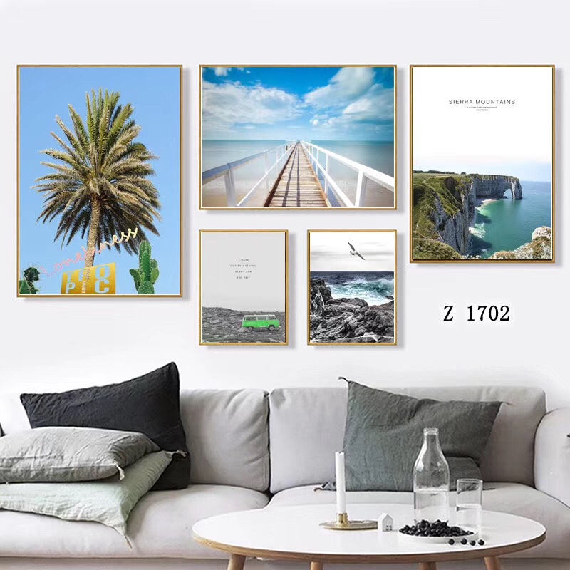 A five-piece set of living room decorative paintings, Nordic-style sofa background wall paintings, bedroom and dining room murals Specification image