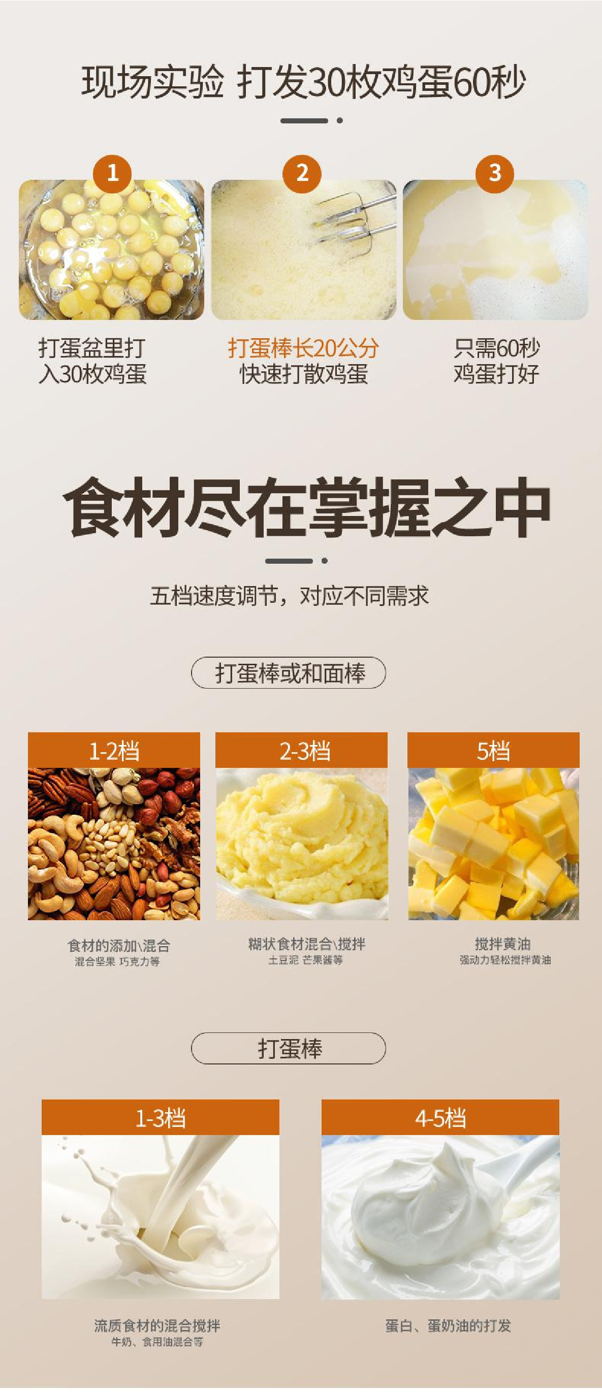 打蛋器电动家用烘焙商用打奶油小型奶盖搅拌机 收纳架手持详情2