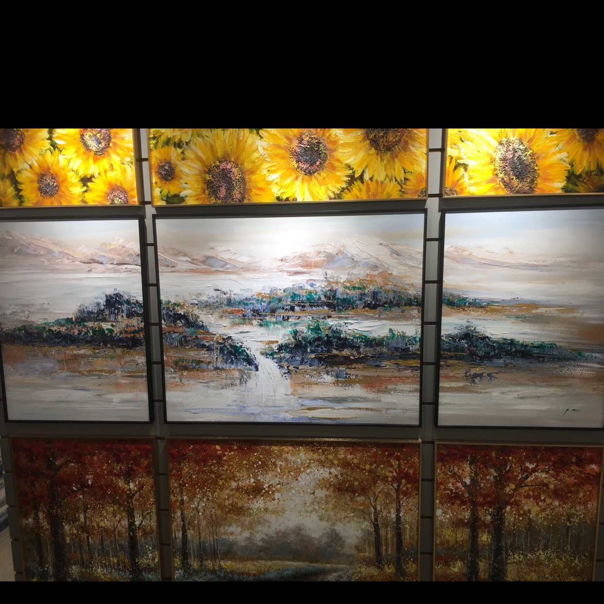 纯手工三联油画装饰画