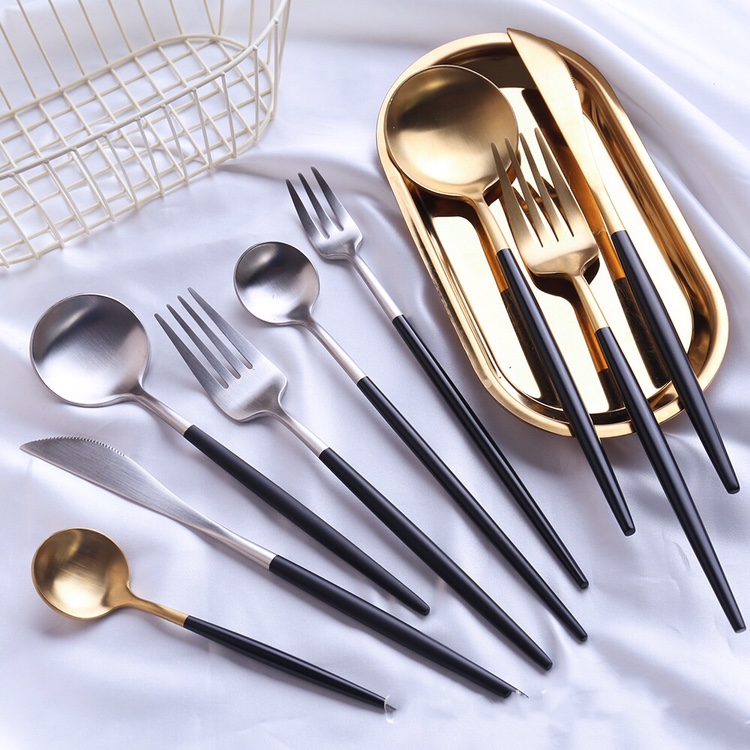 European grape western-style knife and fork steak knife and fork spoon 304 stainless steel western cutlery ins web celebrity knife and fork plate set thumbnail