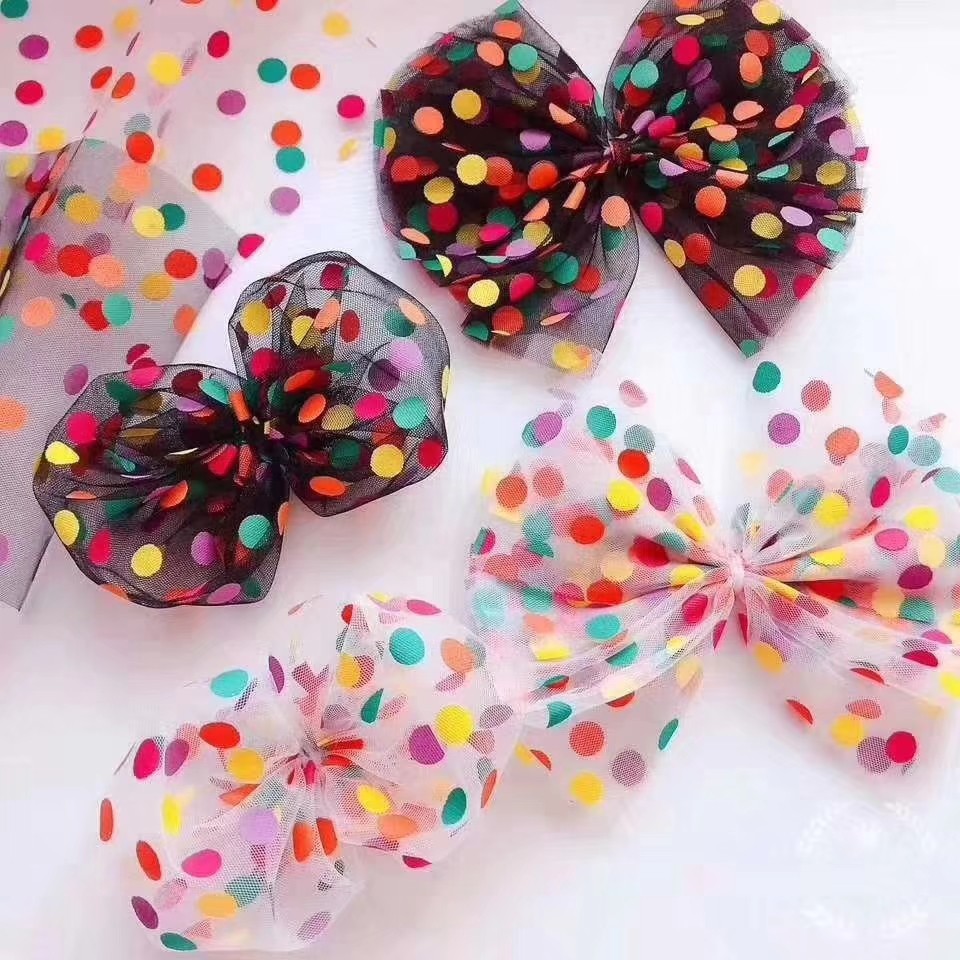 Rainbow dot mesh fabric for jewelry and clothing, custom-made available details Picture
