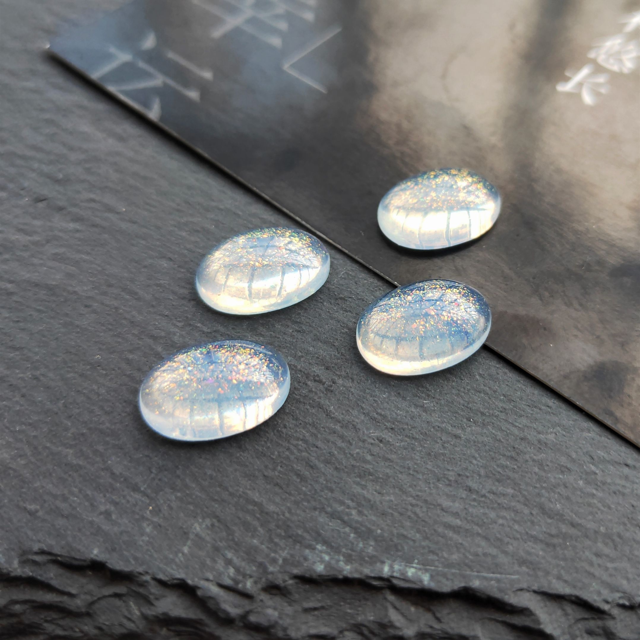 Best-selling handmade diy ancient-style hairpin accessory materials: resin imitation stone iridic inlaid oval gold powder ring undefined