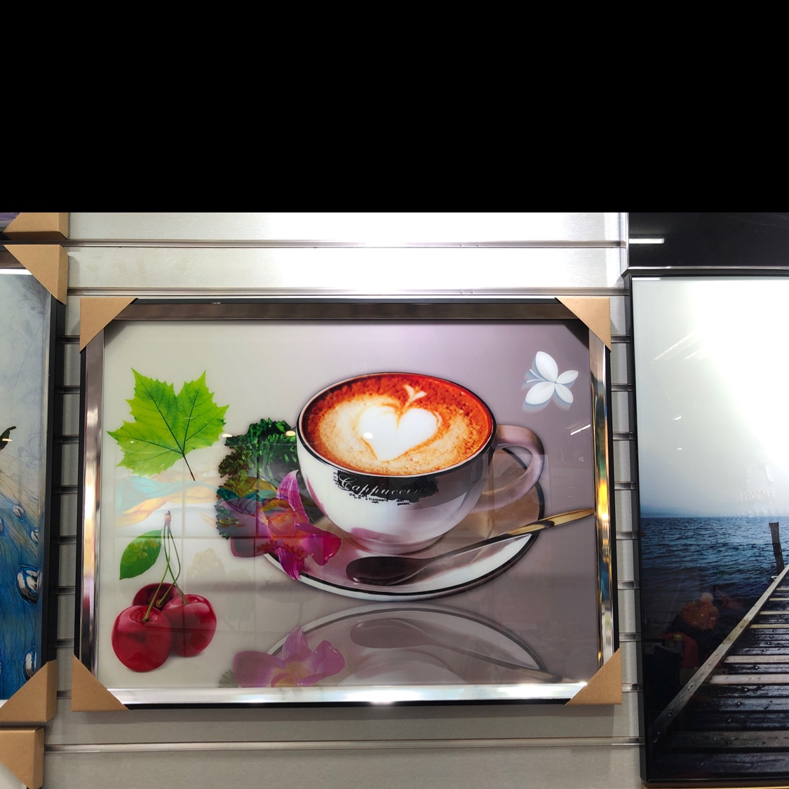 Lifan Painting ~ Ice Porcelain Painting Uv Printing (Black Silver Triangle Frame)