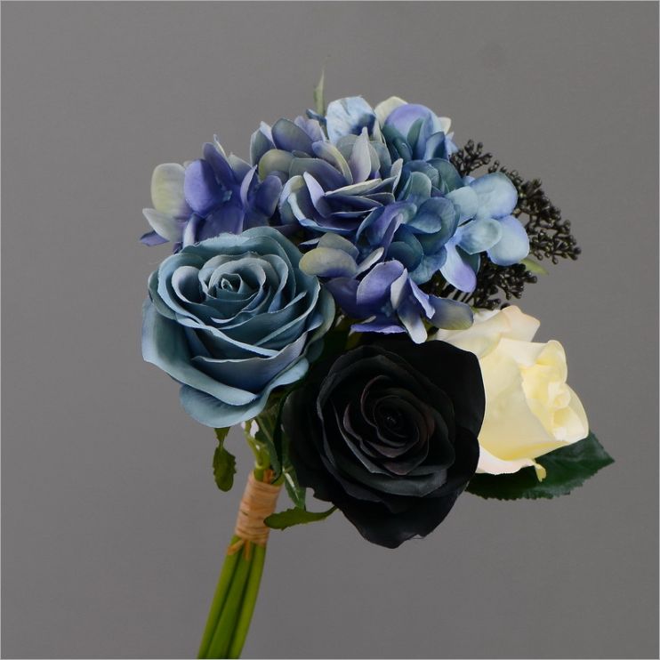 Lifelike flowers roses bouquet european-style retro living room decorative flowers furnishing pieces table flowers bride holding flowers