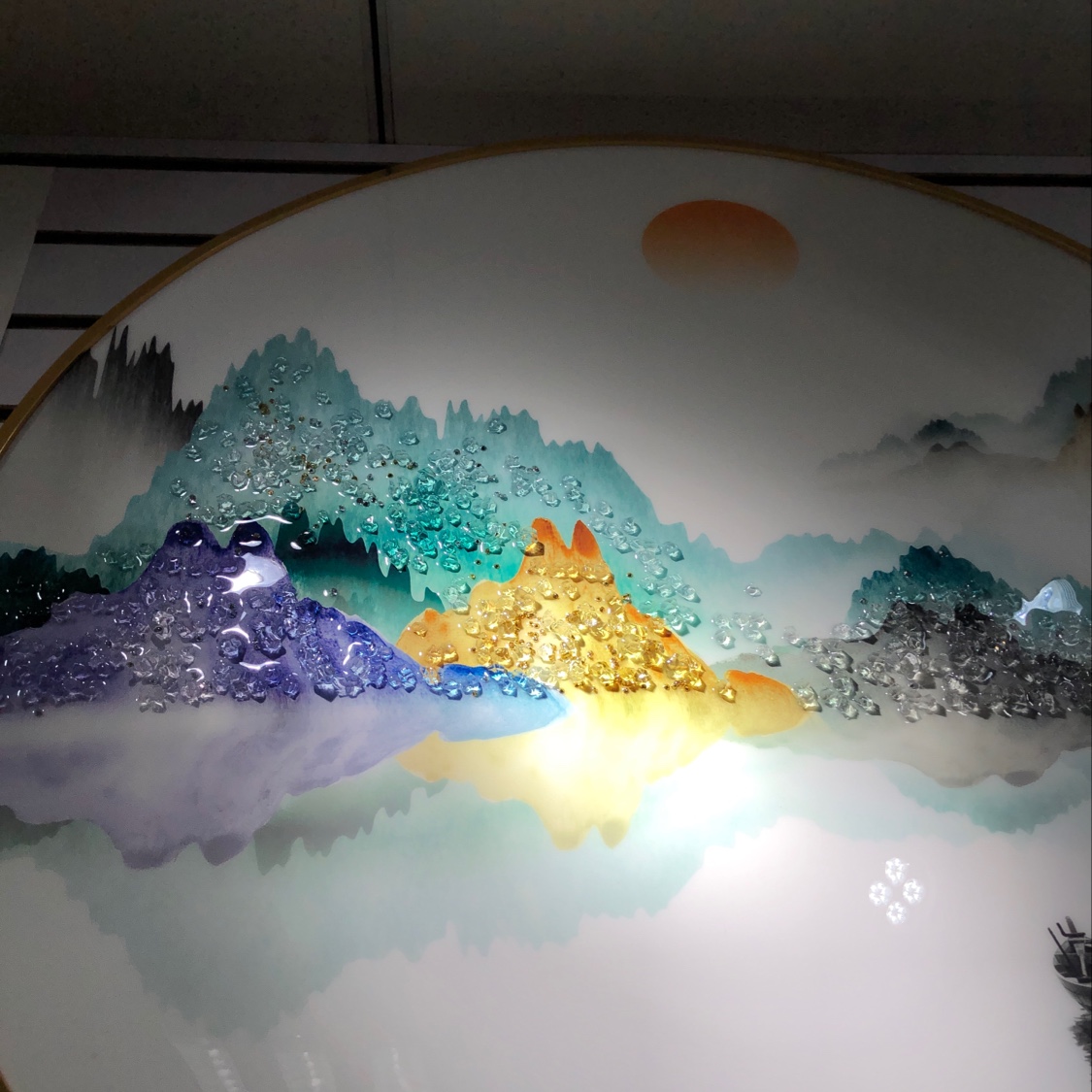 Lifan Painting ~ Round ⭕️ Crystal Porcelain Crystal Diamond Crystal Shell (Aluminum Alloy Frame) Item Picture