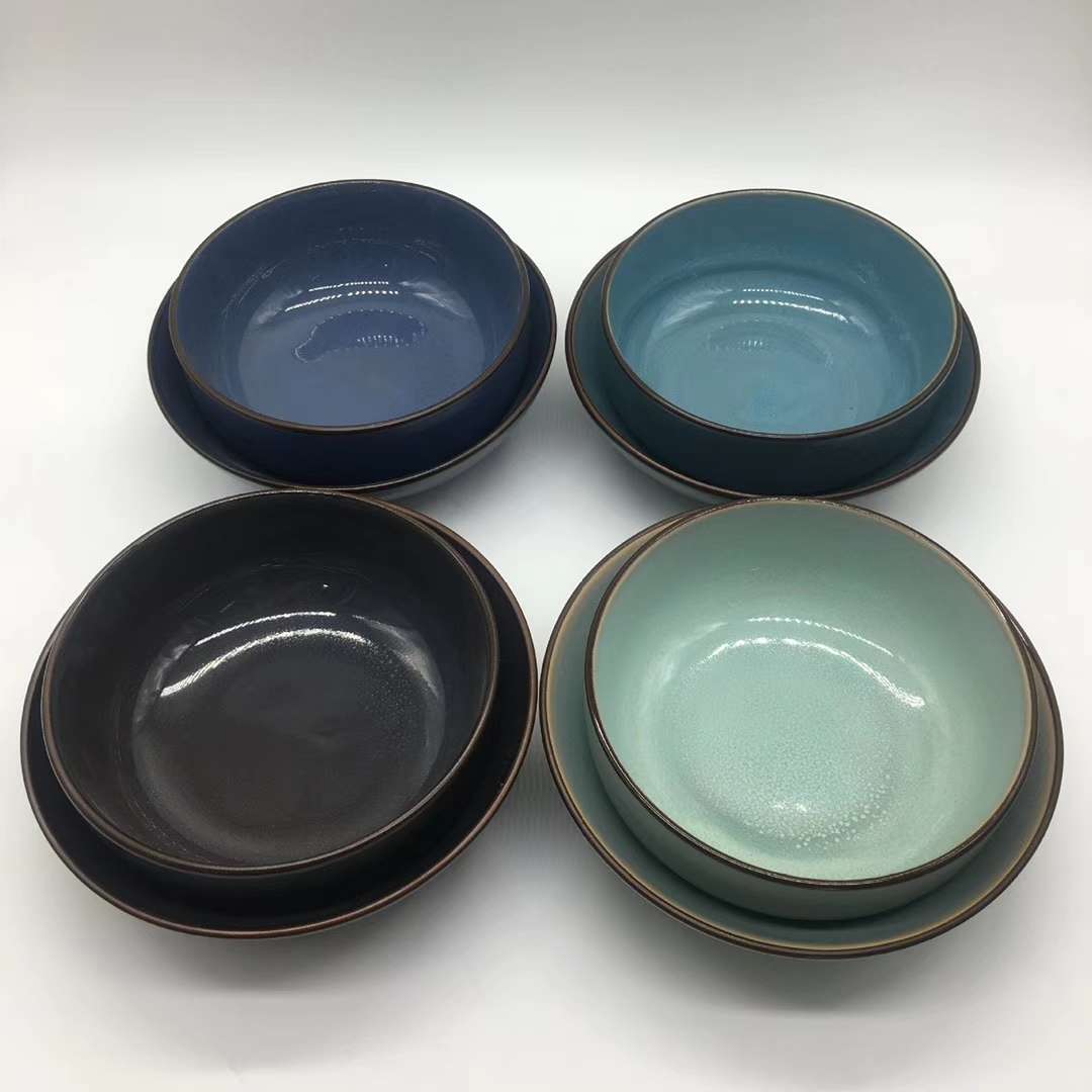 Ceramic Bowls Used as Decorative Planters and Candle Holders