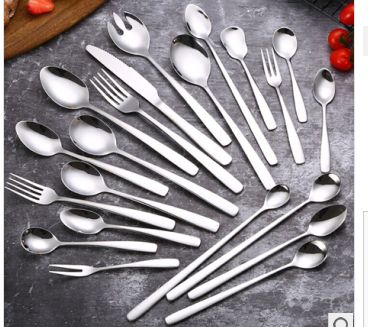 叉子小勺子水果叉不锈钢餐具西餐分菜刀叉 沙拉勺子调羹雪糕勺
