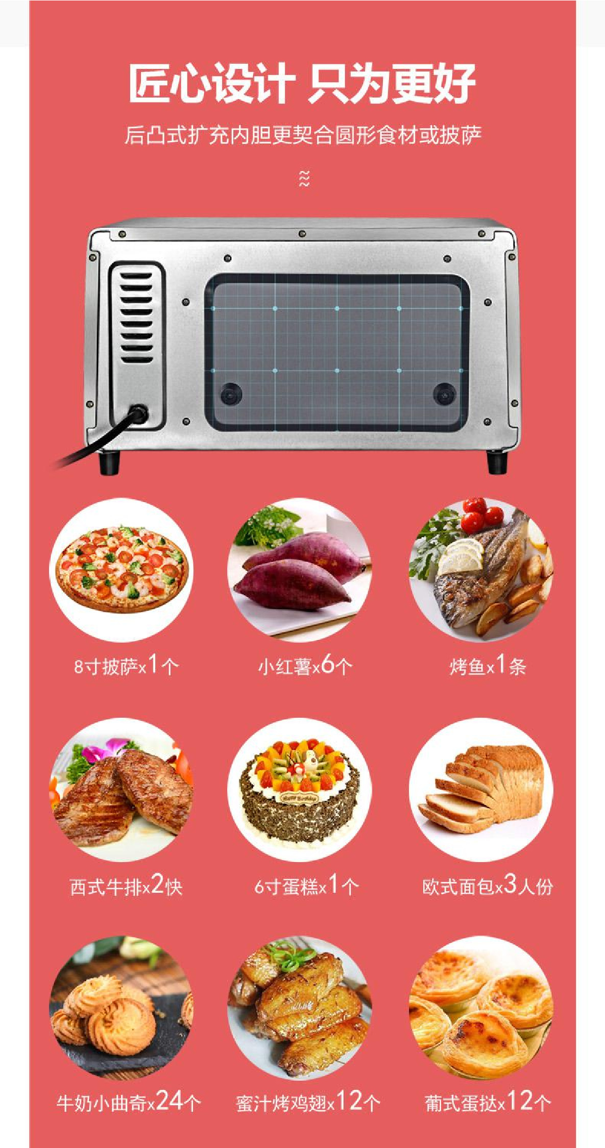 12L mini multi-functional fully automatic household baking oven, household baking machine, small oven pic 3