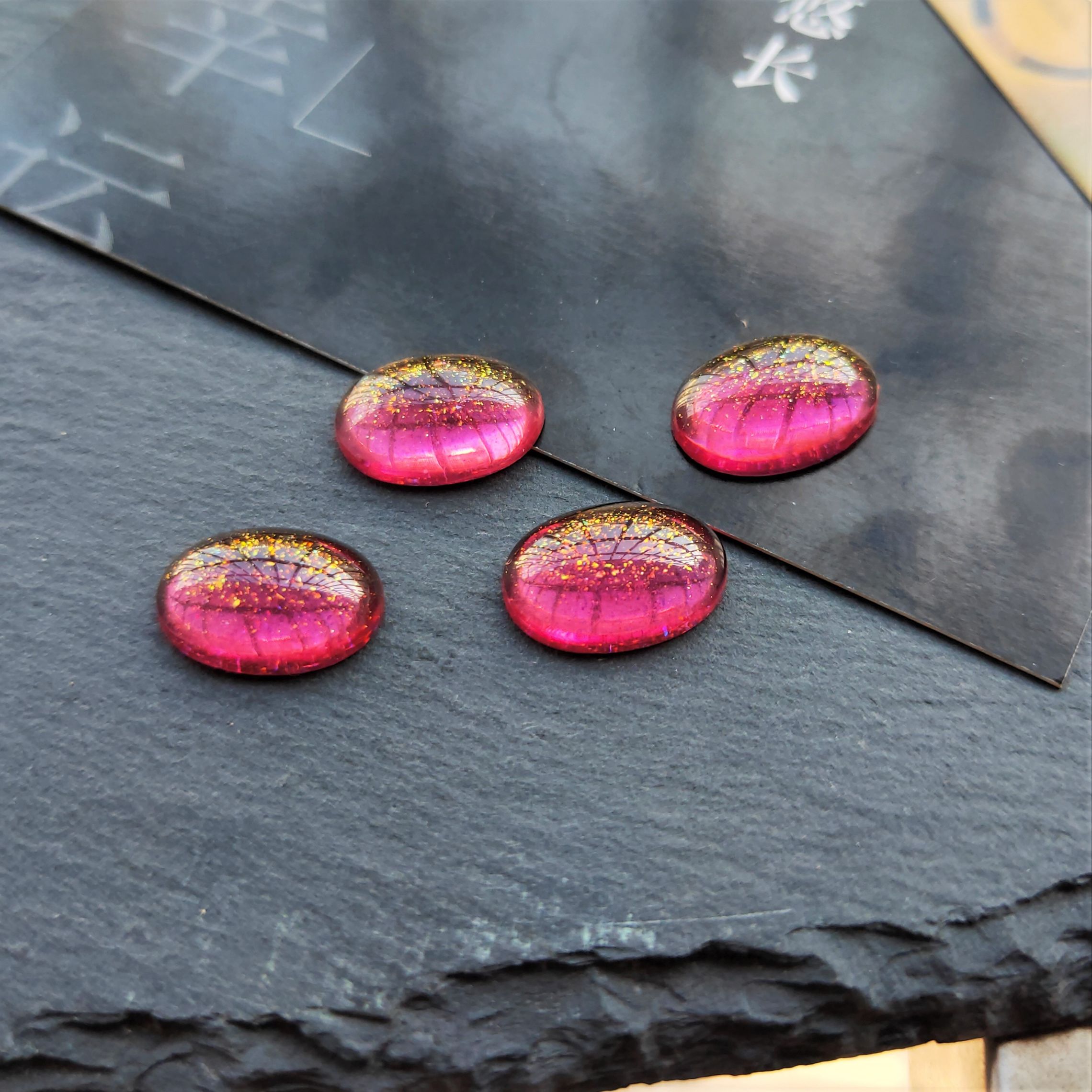 Best-selling handmade diy ancient-style hairpin accessory materials: resin imitation stone iridic inlaid oval gold powder ring undefined
