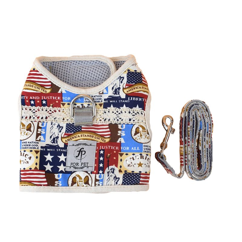 Pet products for cats and dogs anti-breakaway vest cat leash Bohemian chest strap leash Item Picture
