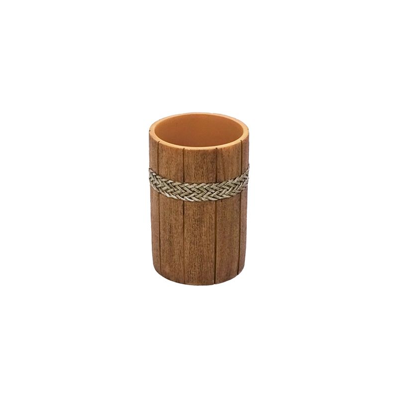 Wood Grid Resin Bathroom Toiletries 4-Piece Bathroom Toiletries Lotion Bottle Mouthwash Cup Toothbrush Holder Soap Box Application Scenario
