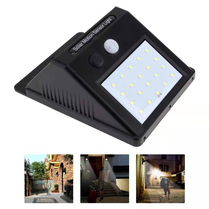 Solar light control + human body sensor wall lamp