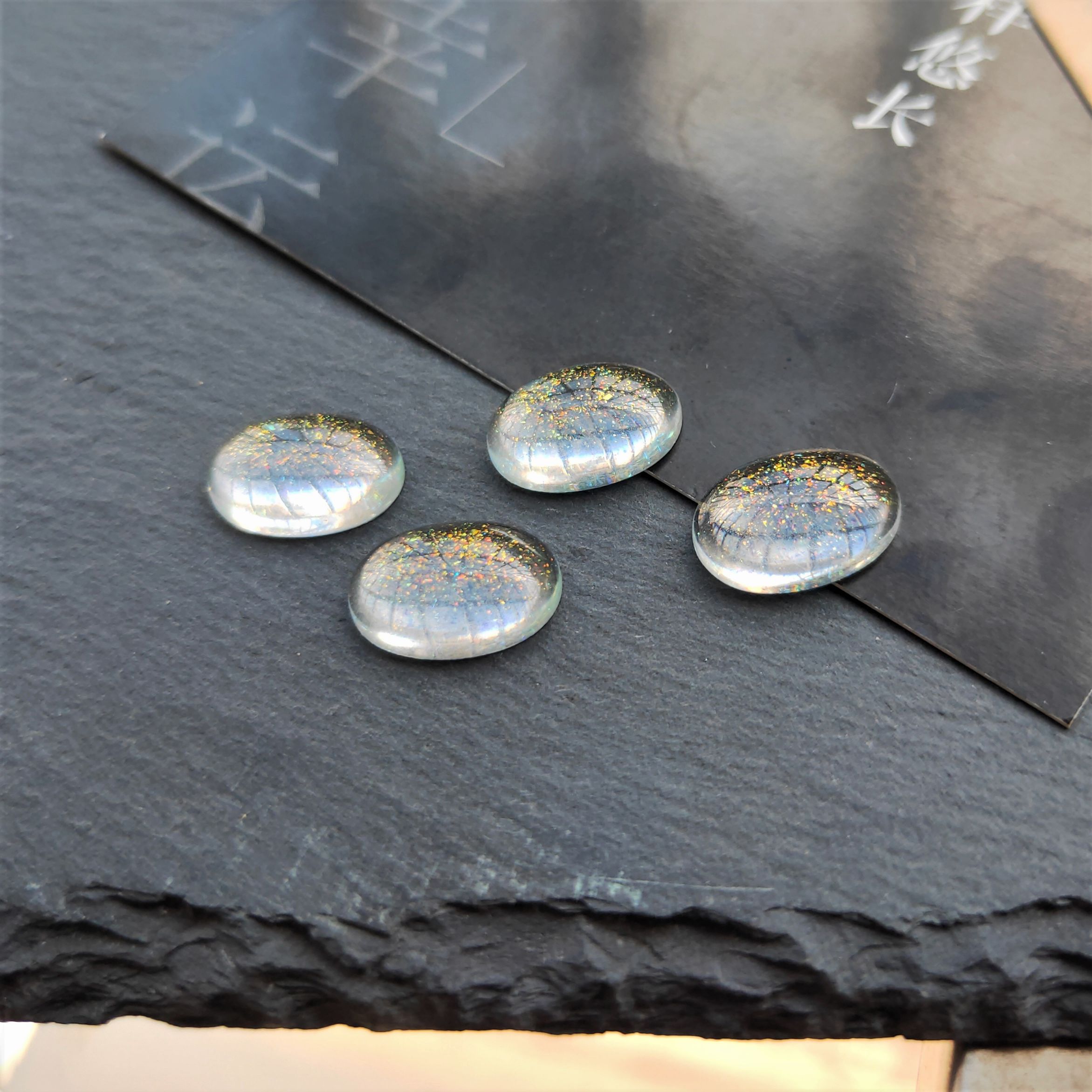 Best-selling handmade diy ancient-style hairpin accessory materials: resin imitation stone iridic inlaid oval gold powder ring undefined