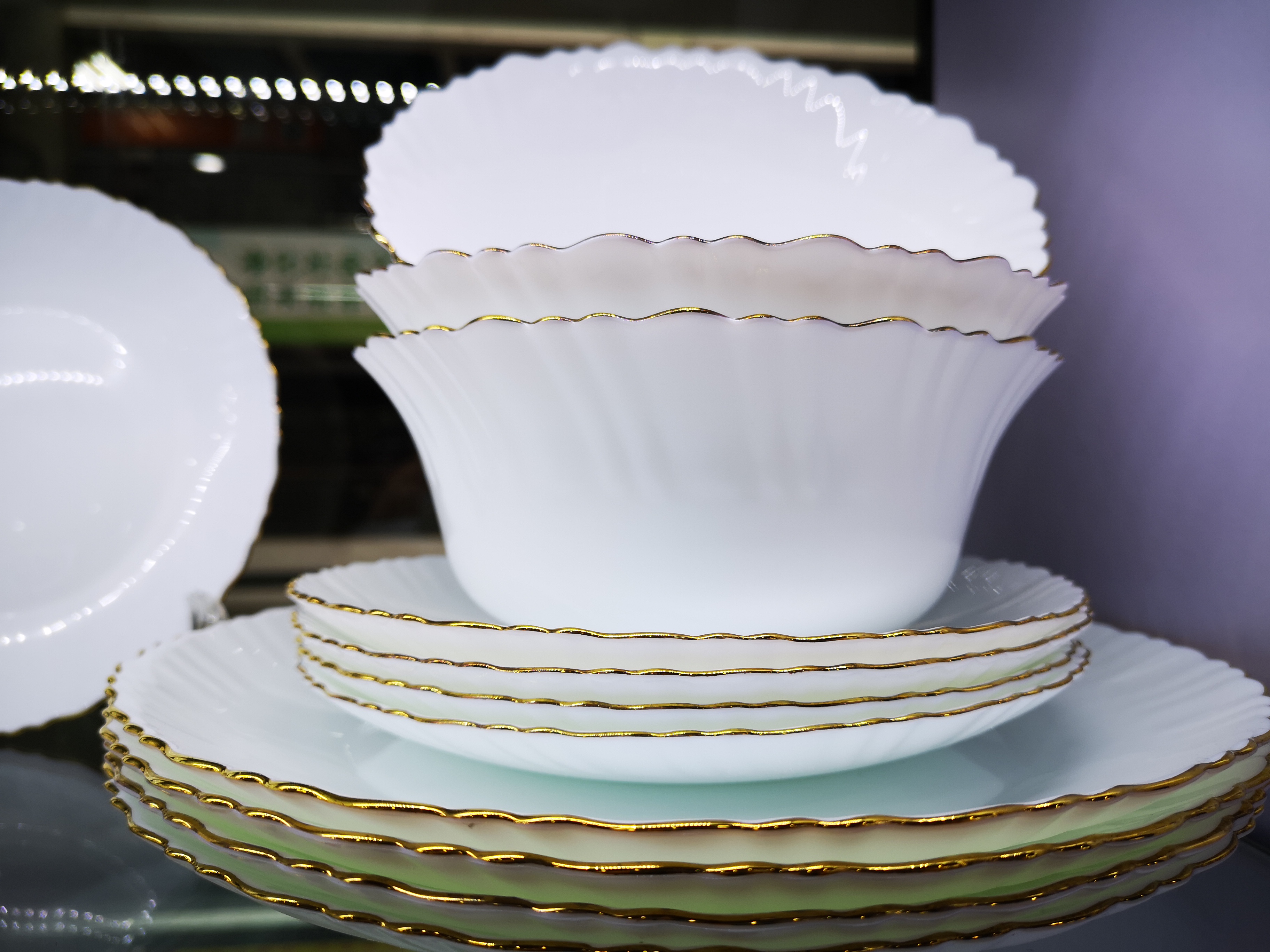 Yiwu Quality Goods 19-head White Jade Glass Tableware Gift Set Yiwu Quality Goods pic 5