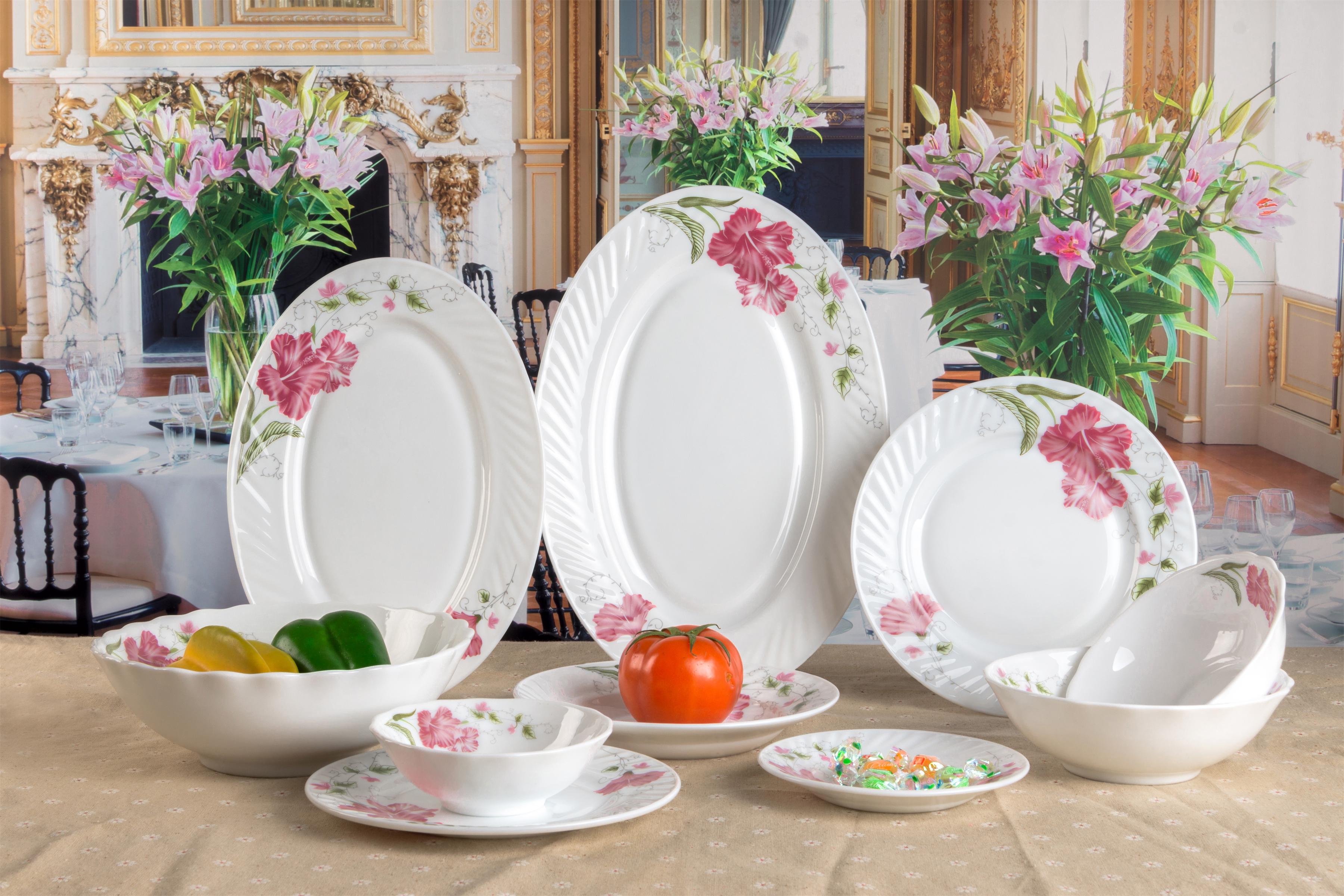 Yiwu Good Goods Microwave Oven heat-resistant Glass Tableware Supplement Tableware 46pcs dinner set pic 5