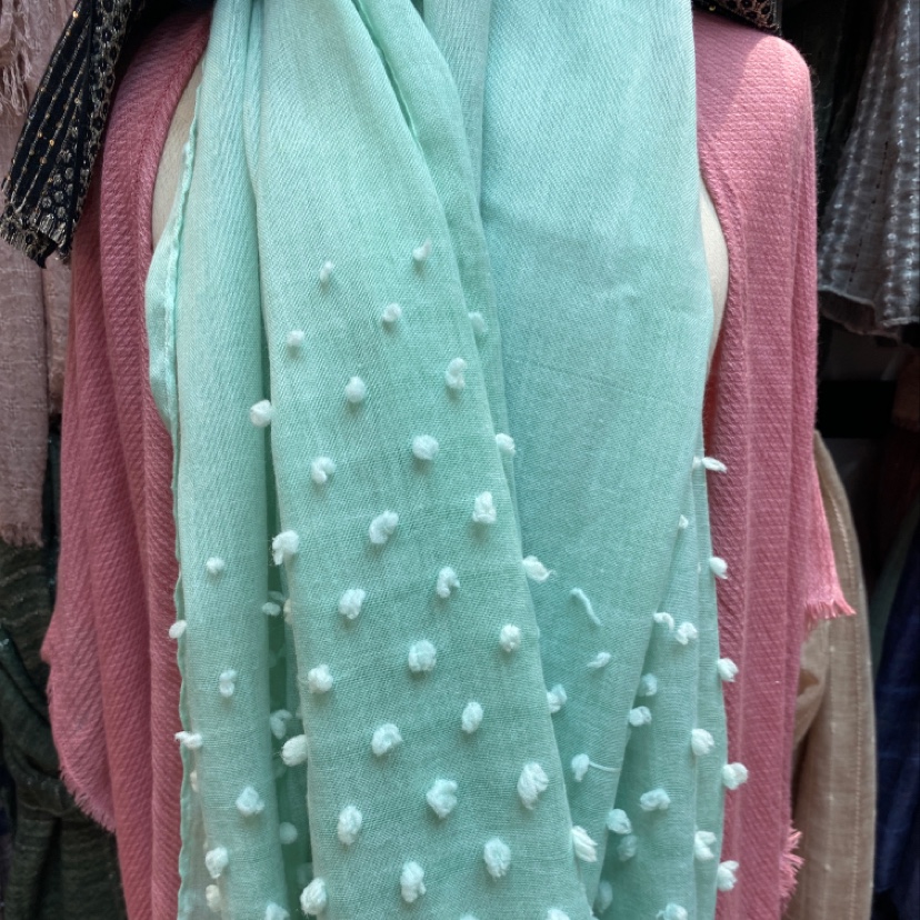 Green Scarf Long Silk Scarf