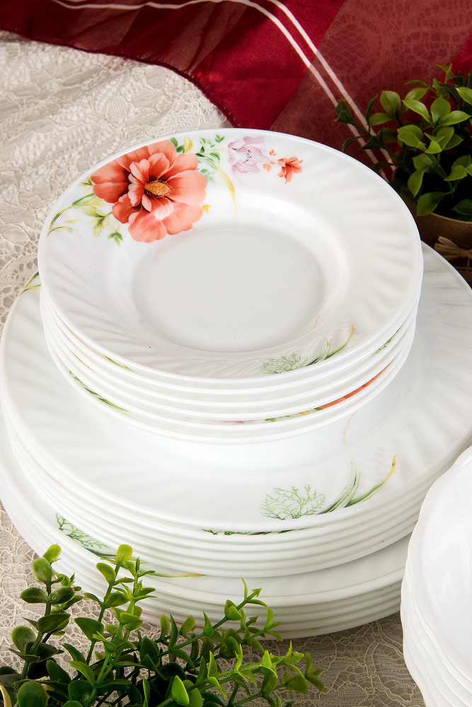 Yiwu Good Goods Microwave Oven heat-resistant Glass Tableware Supplement Tableware 46pcs dinner set pic 2