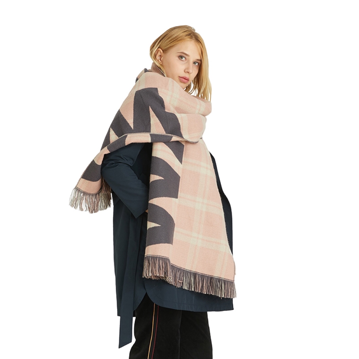 Autumn Winter 2020 Korean Fashion Letter Pattern Printed Shawls Fashion Fringe Long Warm Scarf Women Item Picture