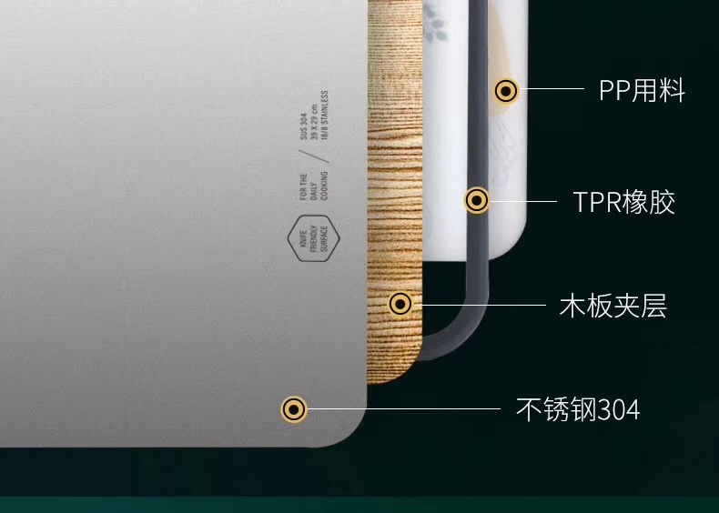 菜板双面家用长方形塑料整木家用厨房案板小号宝宝辅食切水果砧板白底实物图