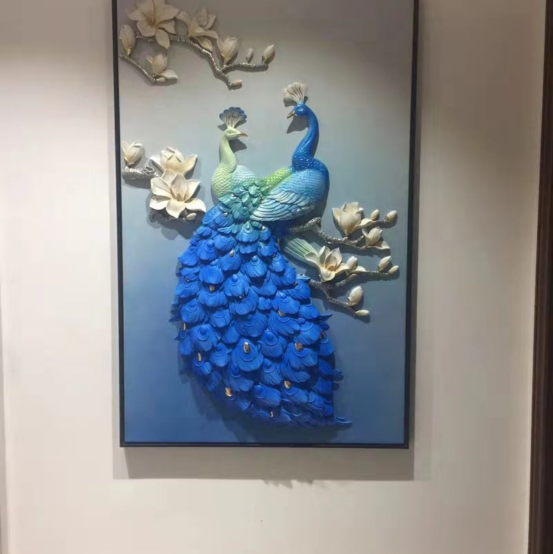 北欧简约新款浮雕玄关画3D立体浮雕画白底实物图