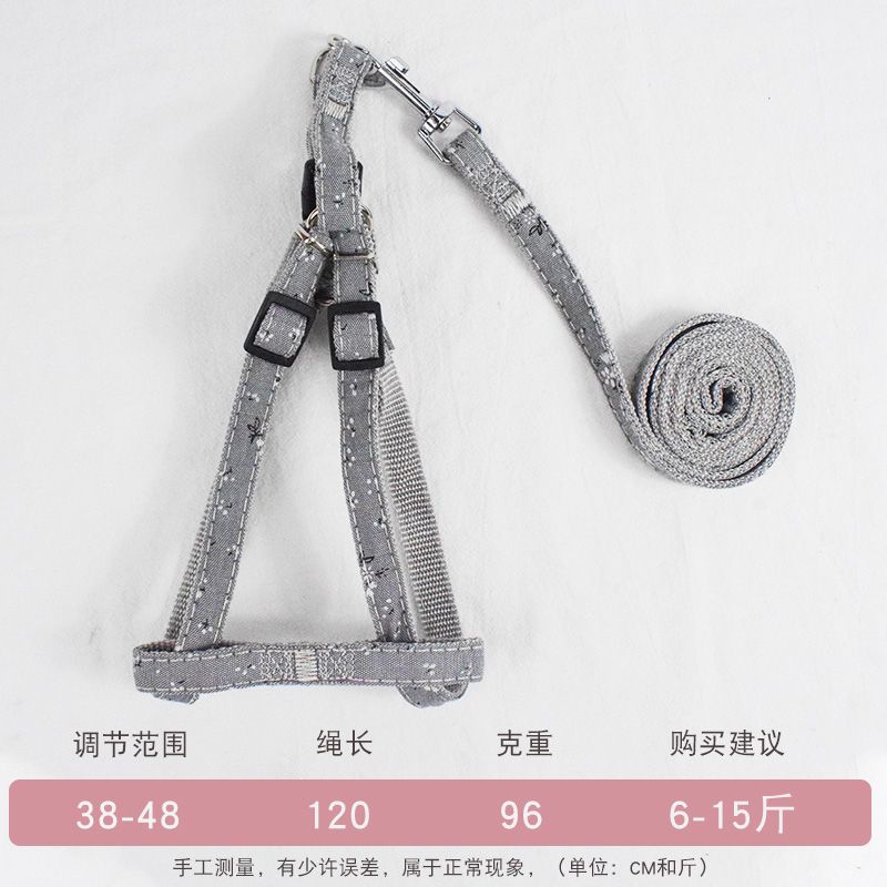 新款宠物牵引绳尼龙印花胸背带遛狗绳牵引绳子狗狗胸背带批发厂家细节图