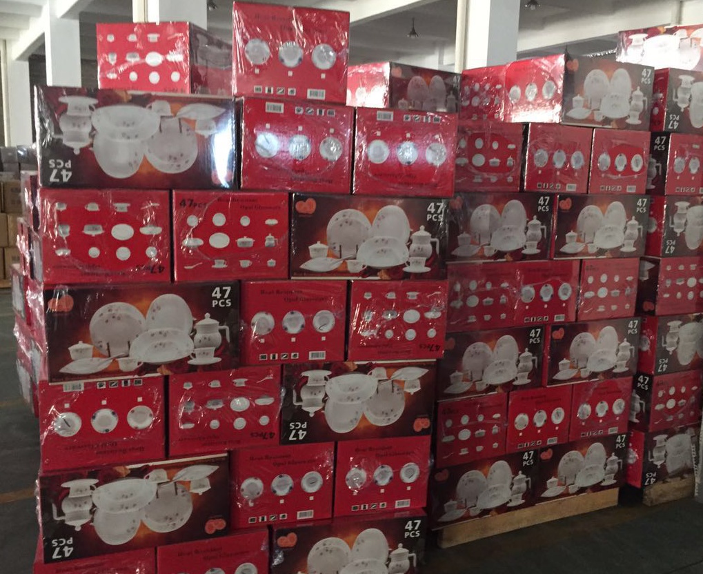 Yiwu Good Goods 47-head Tableware Yiwu Good Goods Tempered Glass Tableware Opal glass set detail image 4