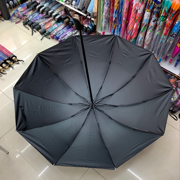 Vinyl Overturning Umbrella Triple Folding Umbrella Automatic Triple Folding Umbrella For Both Rain And Sunshine Folding Vinyl Sunshade Umbrella For Men And Women Specification drawing