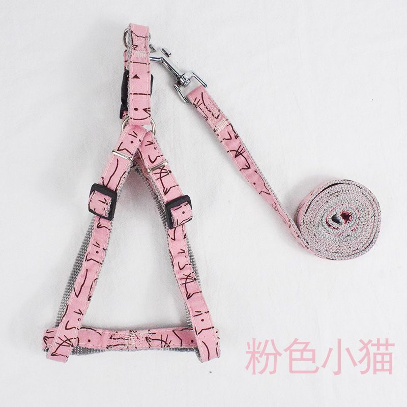 新款宠物牵引绳尼龙印花胸背带遛狗绳牵引绳子狗狗胸背带批发厂家详情图6