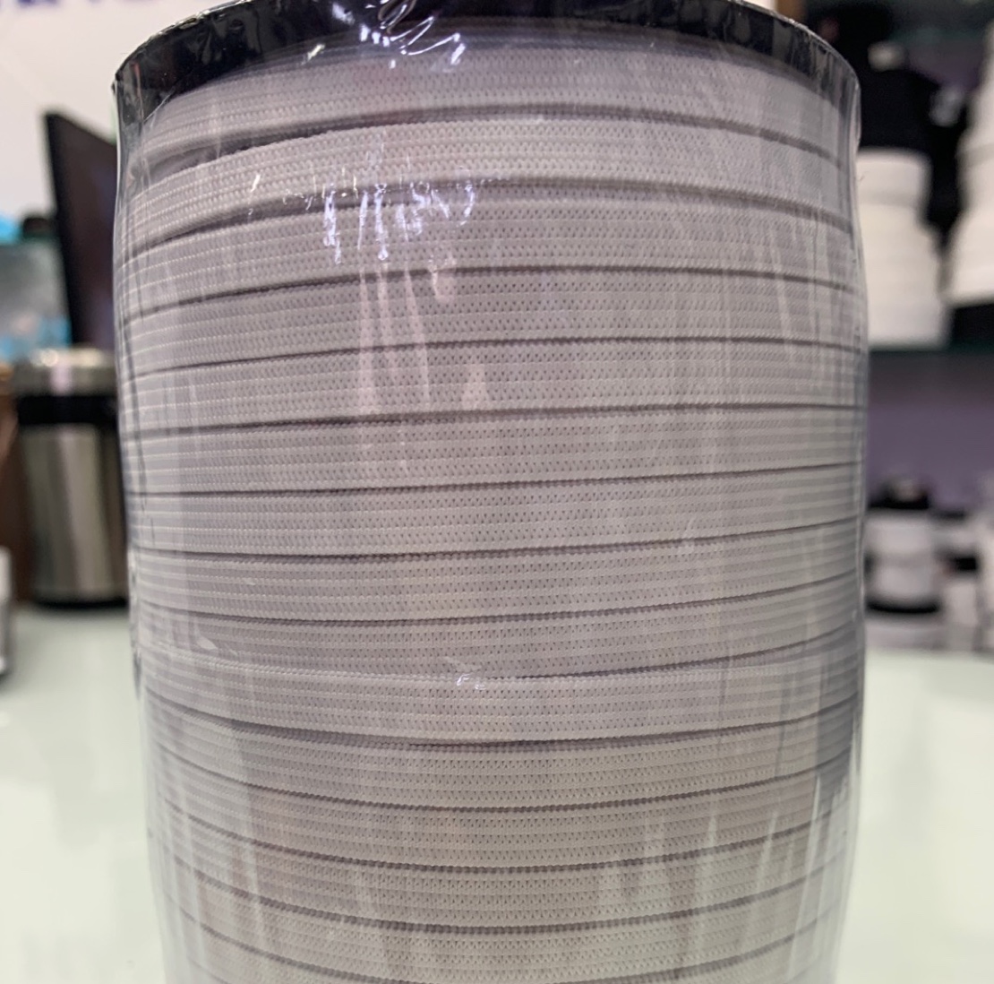 Close-up of elastic band texture