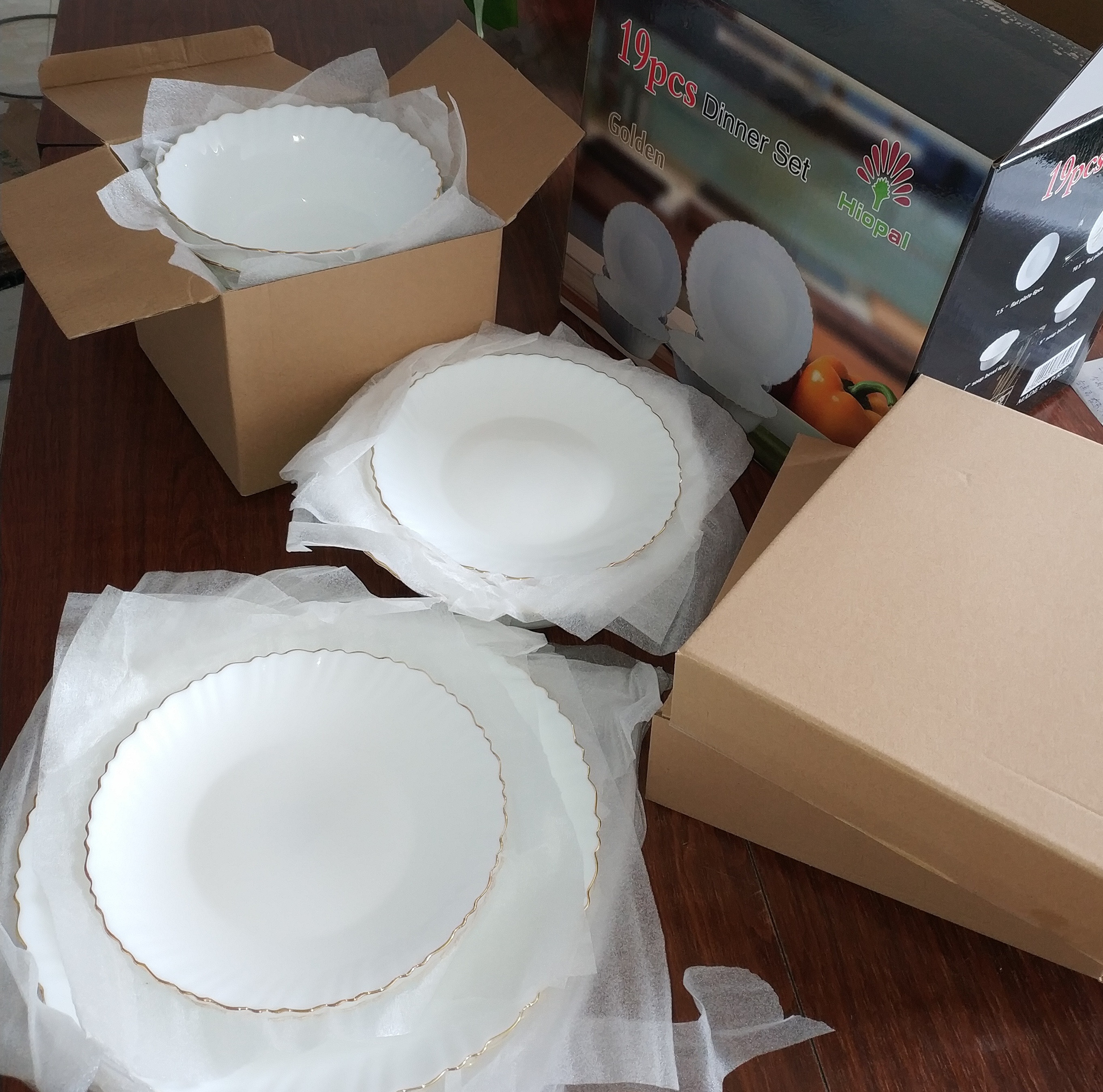 Yiwu Quality Goods 19-head White Jade Glass Tableware Gift Set Yiwu Quality Goods pic 2